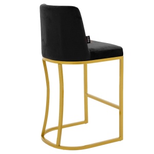 Scaun de bar Model Impartial, Auriu/Negru, 48x46x106 cm - Img 2