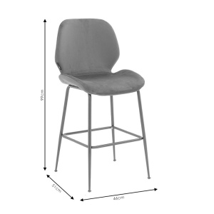 Scaun de bar Model Impel, Roz pudrat/Auriu, 46x51x103 cm - Img 9