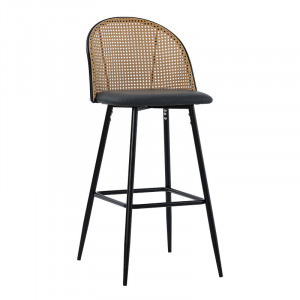 Scaun de bar Model Kace, Natur/Negru, 43x55x102 cm
