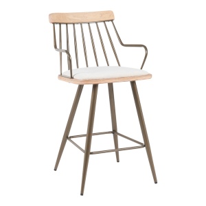 Scaun de bar Posse, bej/bronz/alb, 48x54x92.5 cm