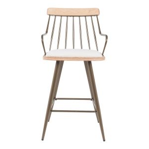 Scaun de bar Posse, bej/bronz/alb, 48x54x92.5 cm - Img 4