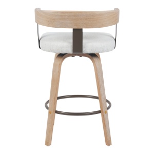 Scaun de bar rotativ Anesy, bej, 54x50x85 cm - Img 5