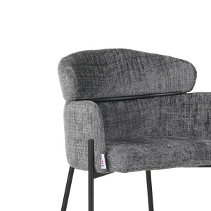 Scaun de bar Tolerse, gri deschis/negru, 55x60x97 cm - Img 6
