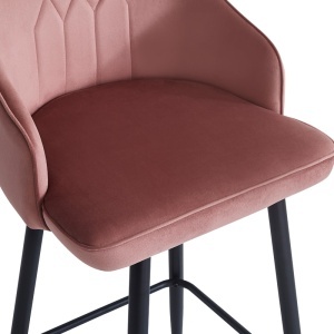Scaun de bar Velva, roz, 46x45x113 cm - Img 6