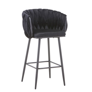 Scaun de bar Vivian, negru, 57x50x100 cm