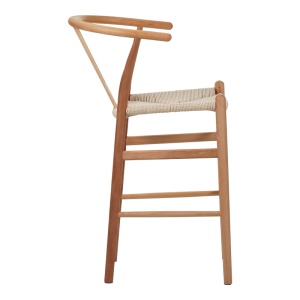 Scaun de bar Wishbone, natural, 55x49x96 cm - Img 3