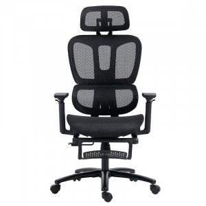 Scaun de birou manager cu suport pentru picioare Verdant Premium Quality plasa negru - Img 5