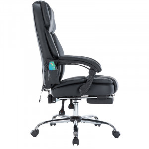 Scaun de birou pentru director Thrive Premium Quality mecanism de masaj de calitate superioara - incalzit spate piele ecologica negru - Img 4