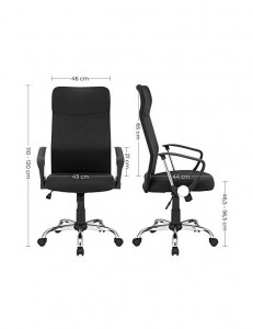 Scaun de birou, Songmics, Negru, OBN034B01, 120Kg, 79 x 50 x 12 cm - Img 7