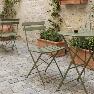 Scaun de Exterior/Bistro, verde masliniu, 42x46x82 cm - Img 2