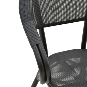 Scaun de grădină Isaia Negru 57x57x83 cm - Img 6