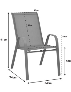 Scaun de Gradina Model Calan, Champagne, 55x75x90 cm - Img 3