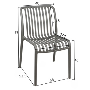 Scaun de Gradina Zoi, gri antracit, 42x58x79 cm - Img 8
