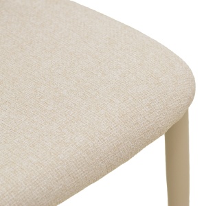 Scaun dining Kaourt, tapițat cu material textil, Bej/Crem, 49 × 55 × 80 cm - Img 8
