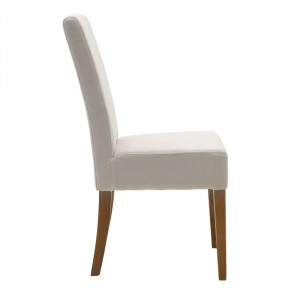 Scaun Ditta cu material textil gri - picioare din lemn, culoarea nuc - Img 3