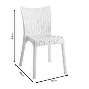 Scaun exterior Confident plastic culoare maro inchis - Img 4