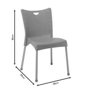 Scaun exterior Crafted plastic culoare cappuccino, picior de aluminiu - Img 4
