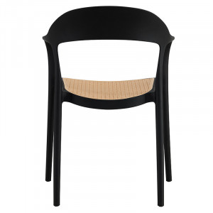 Scaun exterior Ember cu protectie UV plastic bej-negru 52.5x56.5x81cm - Img 2