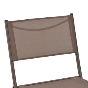 Scaun Grădină Pliabil Jeve, Metal/Textilene, Maro, 46x51x81 cm - Img 7
