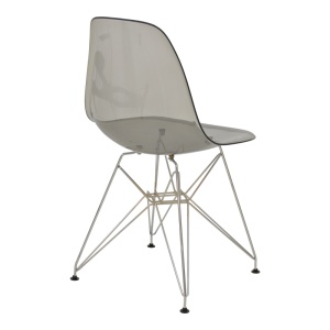 Scaun Model Adelle, Gri transparent/Argintiu, 46x55x81 cm - Img 2
