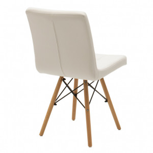 Scaun Model Cian, Alb/Stejar, 43x56x81 cm - Img 2