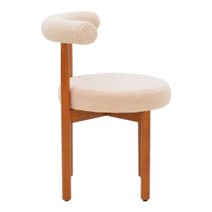 Scaun Model Fenza, Bej/Nuc, 60x54x75 cm - Img 3