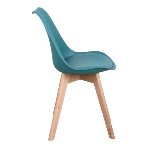 Scaun Model Gaston, Albastru/Natur, 43x51x75 cm - Img 3