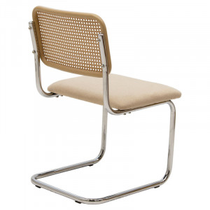 Scaun Model Lusy, Bej/Crom, 46.5x50x79.5 cm - Img 2