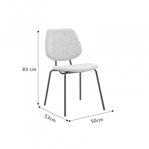 Scaun Model Pietro, Gri deschis/Negru, 50x53x83 cm - Img 8