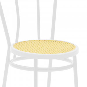 Scaun Model Vienna, Alb/Bej, 40x47x85 cm - Img 5