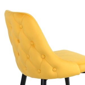 Scaun Model Zedna, Negru/Galben, 51x58x84 cm - Img 6