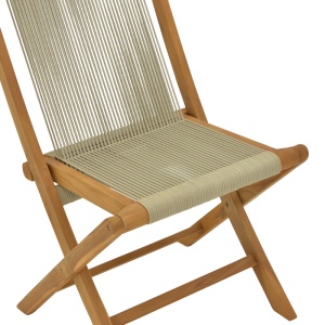 Scaun pliabil Model Banou, Natur, 52.5x56x89 cm - Img 7