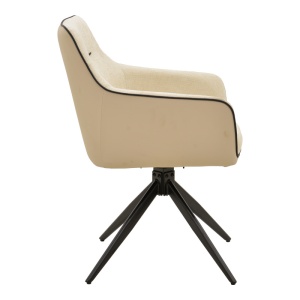 Scaun Rotativ Model Debra, Bej/Negru , 60x64x83 cm - Img 3