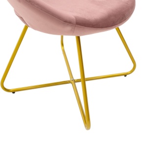 Scaun Valentina, roz/auriu, 65x60x82 cm - Img 6