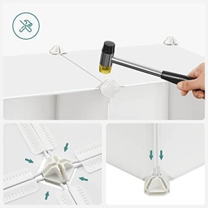 Set 16 cuburi modulare pentru depozitare, Songmics, Alb, 123x31x123 cm - Img 5