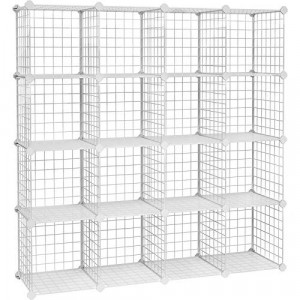 Set 16 cutii de depozitare, Songmics, Alb, 123x31x123 cm - Img 2