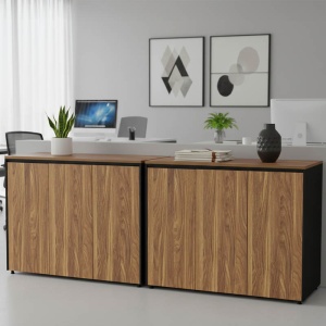 Set 2 Dulapuri birou Oscar, nuc/antracit, 240x40x80 cm