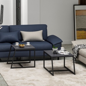 Set 2 Masute de Cafea Model Lucas, 75x50x38/55x57x45 cm, Antracit - Img 11