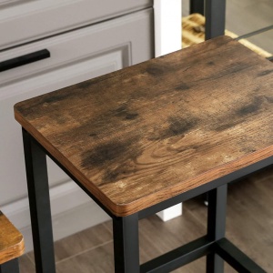 Set 2 scaune de bar Model Spencer, Maro rustic/ Negru, 40x30x65 cm - Img 6