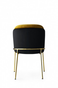 Set 2 scaune Model Dore, Negru/Auriu, 54x55x86 cm - Img 4