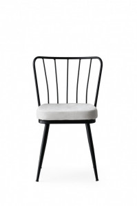 Set 2 scaune Model Star, Alb/Negru, 43x42x82 cm - Img 2