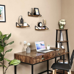 Set 3 Rafturi/Polițe de Perete Rustic Maro Jayla – Lemn Decorativ 30 cm | 35 cm | 40 cm pentru Living, Bucătărie & Dormitor - Img 3