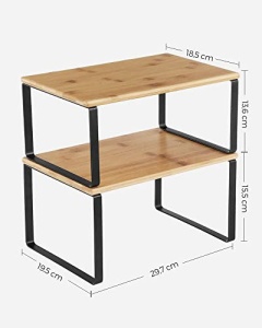 Set 4 Rafturi organizatoare pentru Bucatarie Model Tristen, Natural/Negru, 30x20x15 cm - Img 7