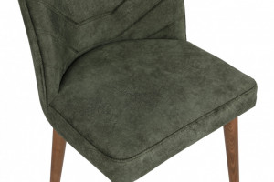 Set 4 scaune Model Dallas, Verde/Nuc, 50x49x90 cm - Img 8