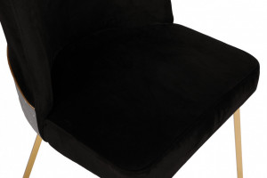 Set 4 scaune Model Madrid, Negru/Gri/Auriu, 50x49x90 cm - Img 7