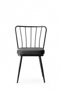 Set 4 scaune Model Star, Gri/Negru, 43x42x82 cm - Img 2