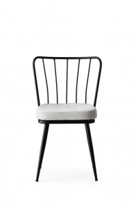 Set 4 scaune Model Star, Negru/Alb, 43x42x82 cm - Img 2