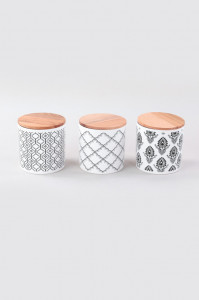 Set 6 cutii de depozitare alimente Ares Storage Box 12 cm 3 Pieces, Alb- Negru - Img 2