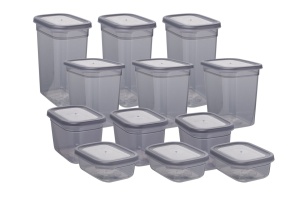 Set cutii de depozitare, 12 bucati Lumen Vineyard Antracit 14x10x5 cm - Img 2