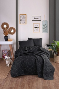 Set Cuvertura de pat 1 Persoana Model Solid Black